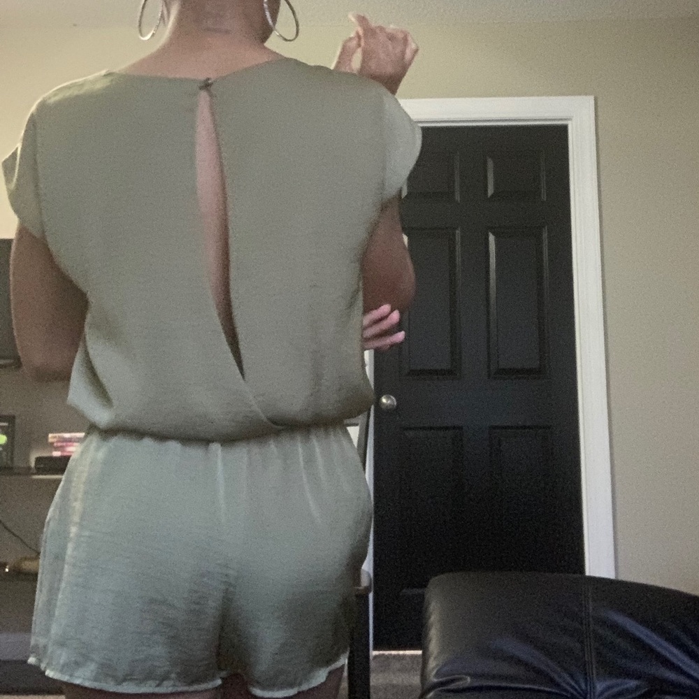Faux Satin Romper
